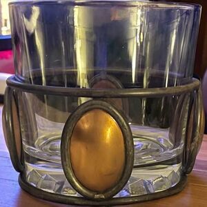 Rustic Glass, Copper & Metal Ice Bucket